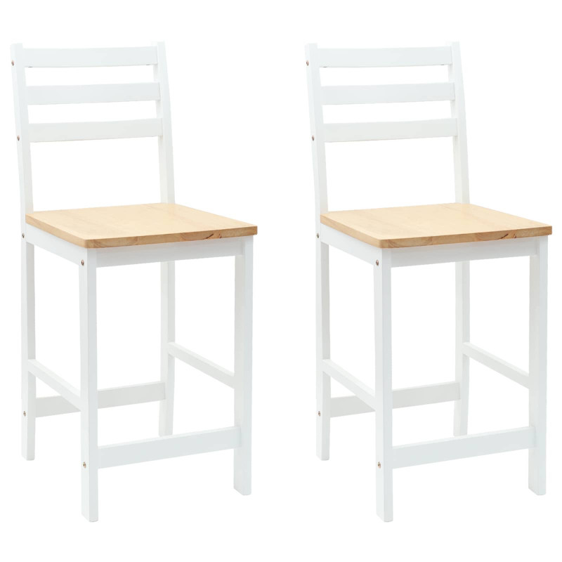 Krzesła jadalne 2 pcs Biały 40 x 47,5 x 99,5 cm Drewno Gumowe