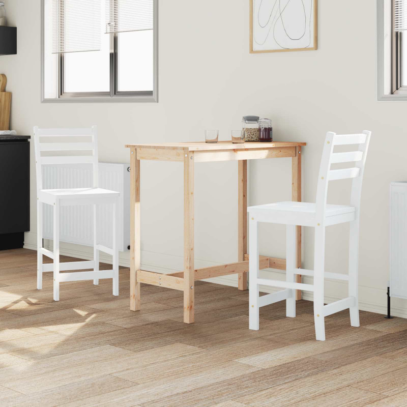 Krzesła jadalne 2 pcs Biały 40 x 47,5 x 99,5 cm Drewno Gumowe