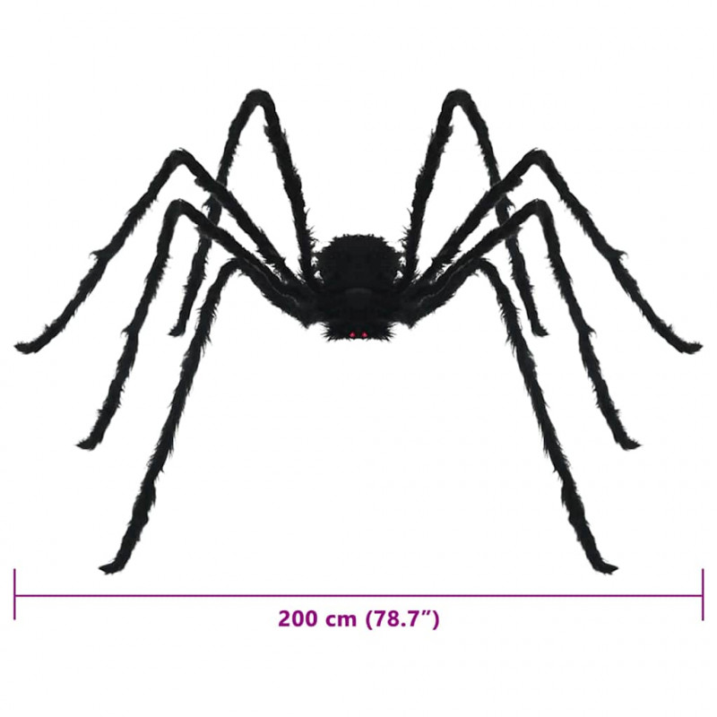Dekoracja Pająka na Halloween 3 pcs Czarny 200 cm