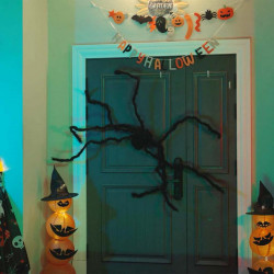 Dekoracja Pająka na Halloween 3 pcs Czarny 150 cm