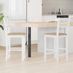 Krzesła jadalne 2 pcs Biały 40 x 47,5 x 99,5 cm Drewno Gumowe