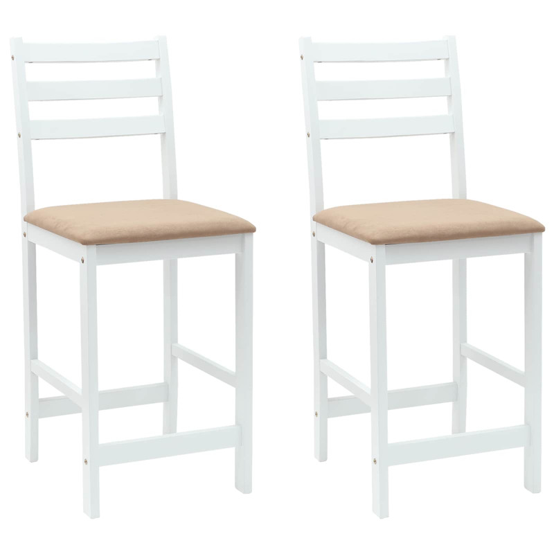 Krzesła jadalne 2 pcs Biały 40 x 47,5 x 99,5 cm Drewno Gumowe