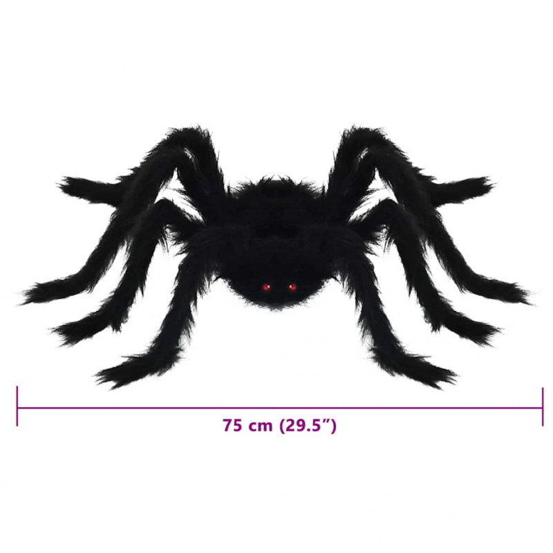 Dekoracja Pająka na Halloween 6 pcs Czarny 75 cm