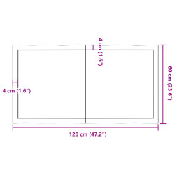 Blat, jasnobrązowy 120x60x(2-4)cm drewno z naturalną krawędzią