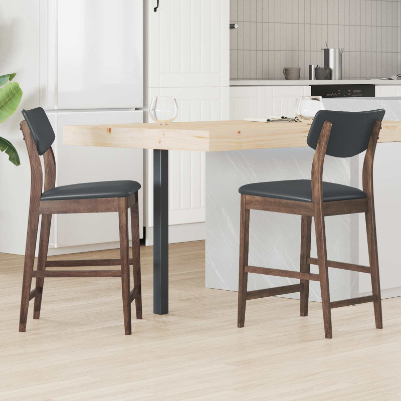 Krzesła jadalne 2 pcs Jasny Brąz 48 x 49 x 95 cm Drewno Gumowe