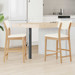 Krzesła jadalne 2 pcs Naturalny 48 x 49 x 95 cm Drewno Gumowe