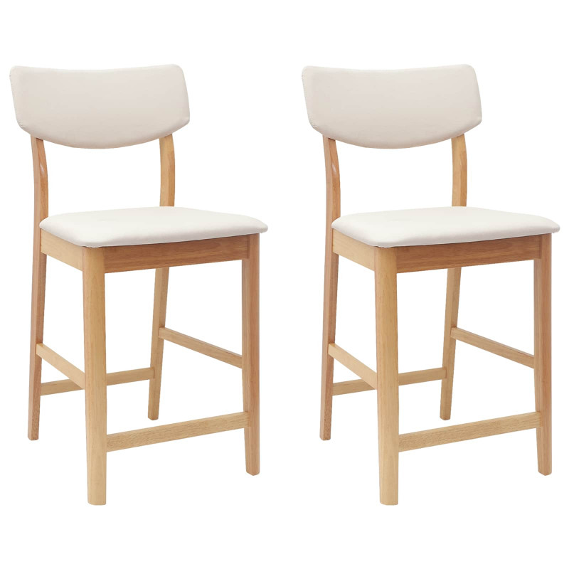 Krzesła jadalne 2 pcs Naturalny 48 x 49 x 95 cm Drewno Gumowe