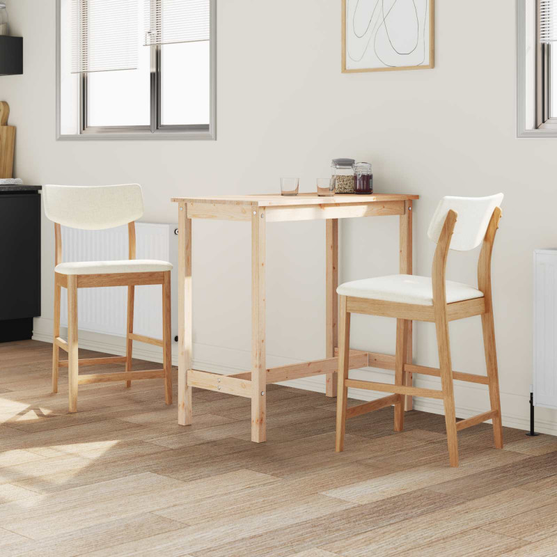 Krzesła jadalne 2 pcs Naturalny 48 x 49 x 95 cm Drewno Gumowe
