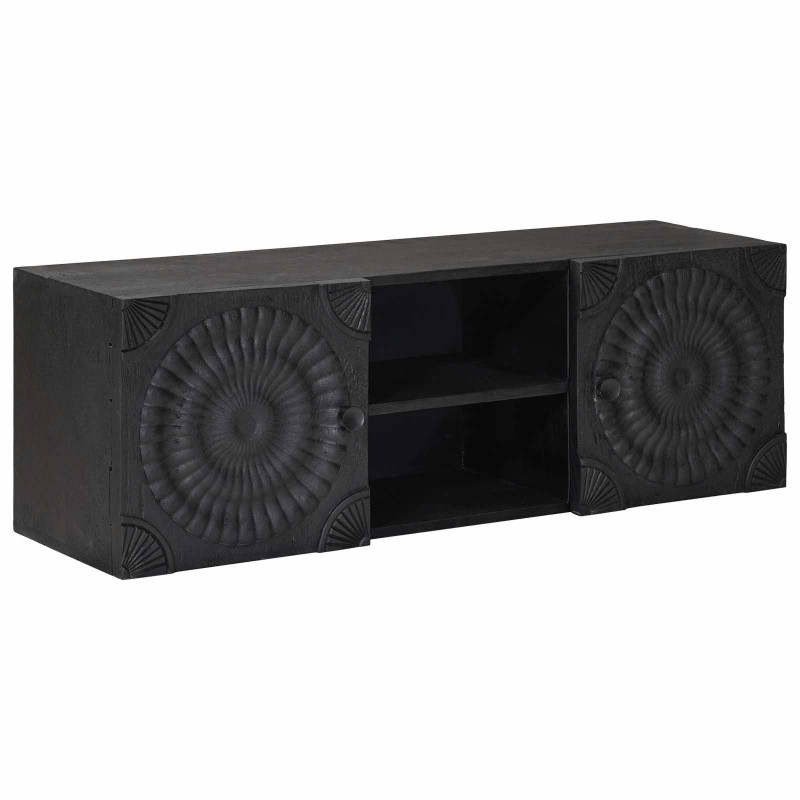 Szafka pod telewizor z półką z drzwiami Czarny 105 x 30 x 35 cm