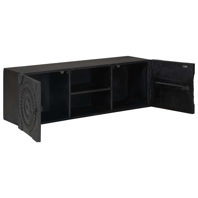 Szafka pod telewizor z półką z drzwiami Czarny 105 x 30 x 35 cm