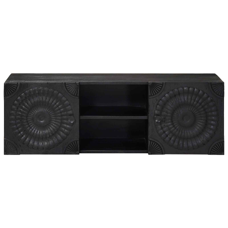 Szafka pod telewizor z półką z drzwiami Czarny 105 x 30 x 35 cm