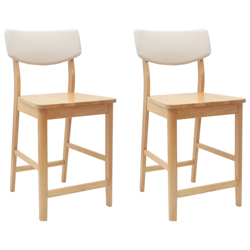 Krzesła jadalne 2 pcs Naturalny 48 x 49 x 95 cm Drewno Gumowe