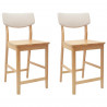 Krzesła jadalne 2 pcs Naturalny 48 x 49 x 95 cm Drewno Gumowe
