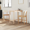 Krzesła jadalne 2 pcs Naturalny 48 x 49 x 95 cm Drewno Gumowe
