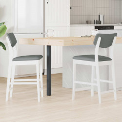 Krzesła jadalne 2 pcs Biały 48 x 49 x 95 cm Drewno Gumowe