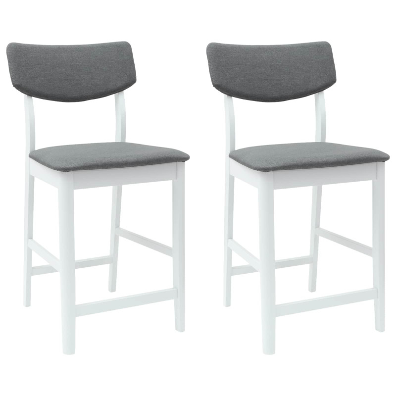 Krzesła jadalne 2 pcs Biały 48 x 49 x 95 cm Drewno Gumowe