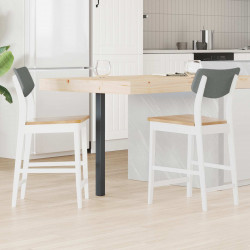 Krzesła jadalne 2 pcs Biały 48 x 49 x 95 cm Drewno Gumowe