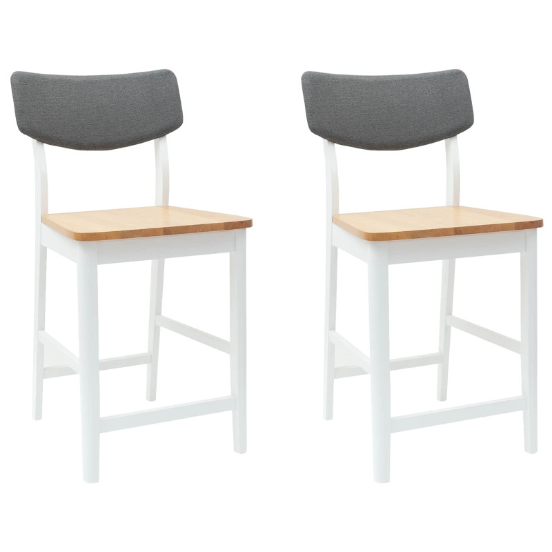Krzesła jadalne 2 pcs Biały 48 x 49 x 95 cm Drewno Gumowe