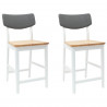 Krzesła jadalne 2 pcs Biały 48 x 49 x 95 cm Drewno Gumowe
