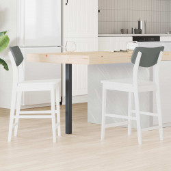 Krzesła jadalne 2 pcs Biały 48 x 49 x 95 cm Drewno Gumowe