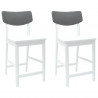 Krzesła jadalne 2 pcs Biały 48 x 49 x 95 cm Drewno Gumowe