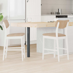 Krzesła jadalne 2 pcs Biały 48 x 49 x 95 cm Drewno Gumowe