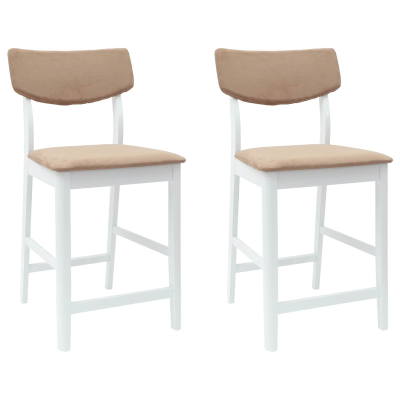 Krzesła jadalne 2 pcs Biały 48 x 49 x 95 cm Drewno Gumowe