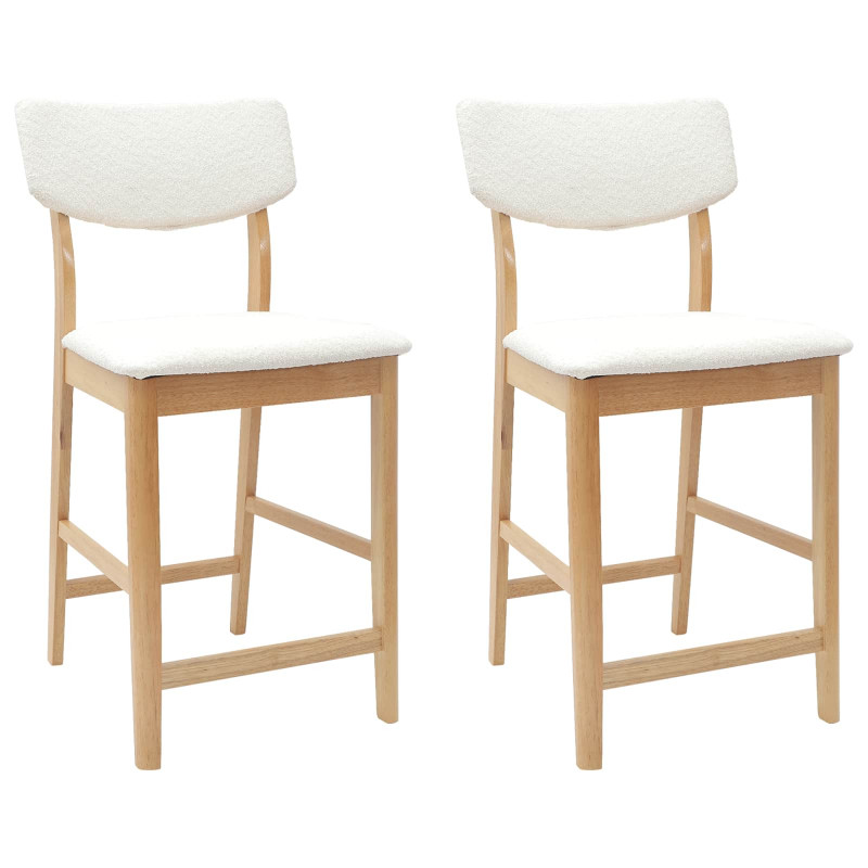 Krzesła jadalne 2 pcs Naturalny 48 x 49 x 95 cm Drewno Gumowe