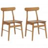 Krzesło jadalniane 2 pcs Naturalny 43 x 44,5 x 77 cm