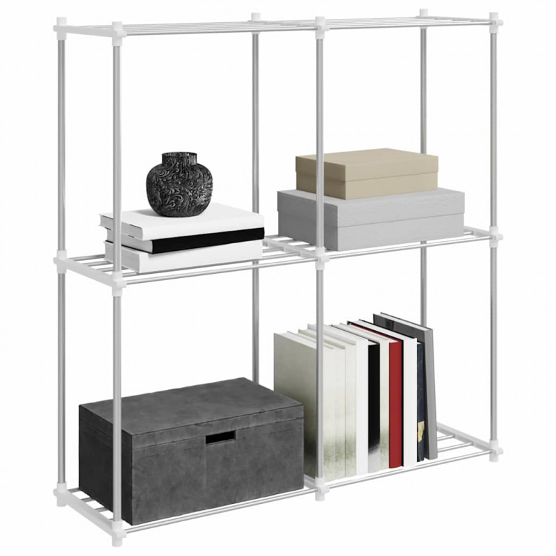 Półka rurkowa z przechowywaniem Biały 86 x 27 x 90 cm Aluminium