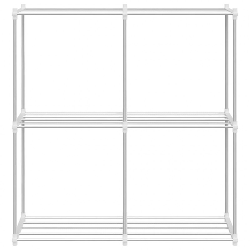 Półka rurkowa z przechowywaniem Biały 86 x 27 x 90 cm Aluminium