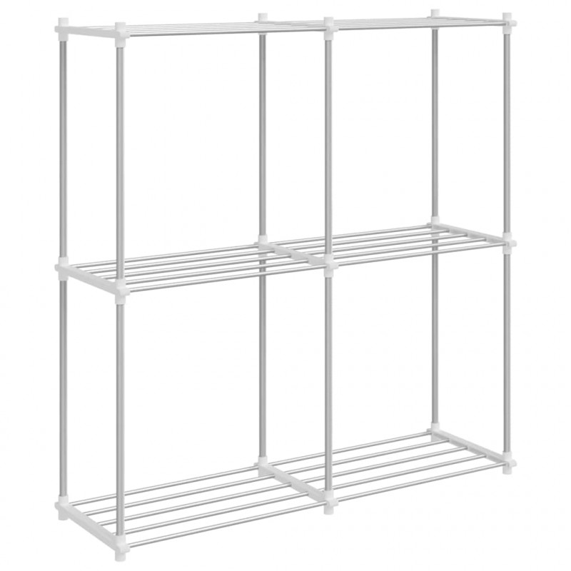 Półka rurkowa z przechowywaniem Biały 86 x 27 x 90 cm Aluminium