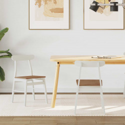 Krzesło jadalniane 2 pcs Biały i naturalny 43 x 44,5 x 77 cm