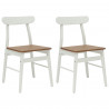 Krzesło jadalniane 2 pcs Biały i naturalny 43 x 44,5 x 77 cm