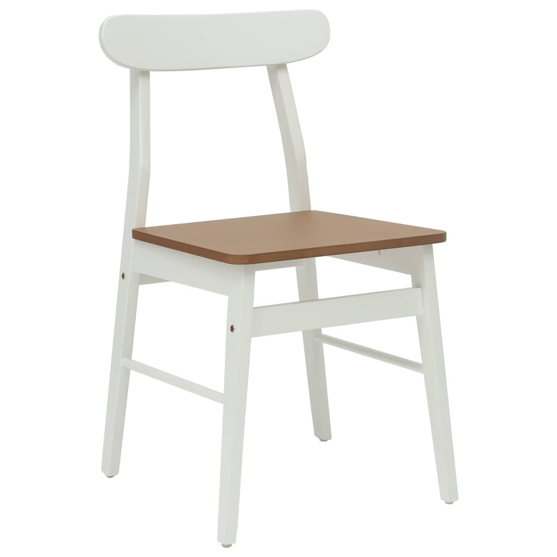 Krzesło jadalniane 2 pcs Biały i naturalny 43 x 44,5 x 77 cm