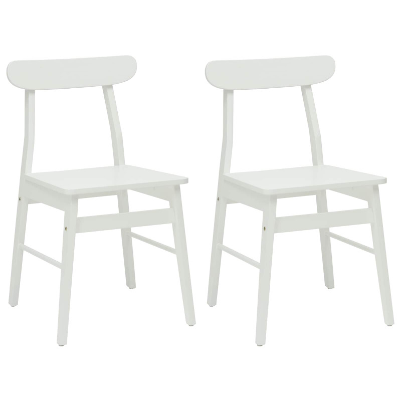 Krzesło jadalniane 2 pcs Biały 43 x 44,5 x 77 cm Drewno Gumowe