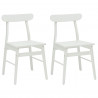 Krzesło jadalniane 2 pcs Biały 43 x 44,5 x 77 cm Drewno Gumowe