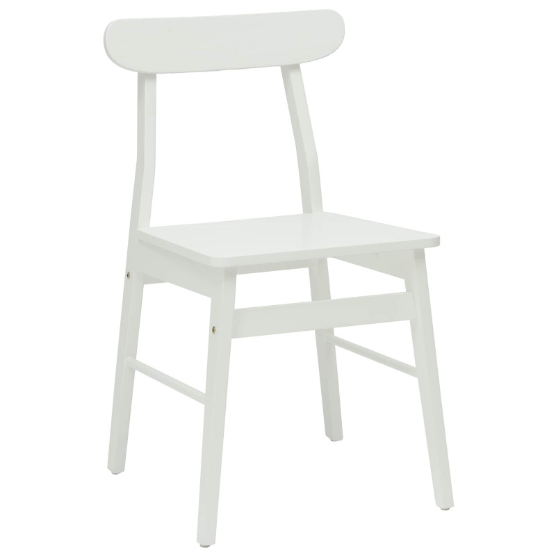 Krzesło jadalniane 2 pcs Biały 43 x 44,5 x 77 cm Drewno Gumowe