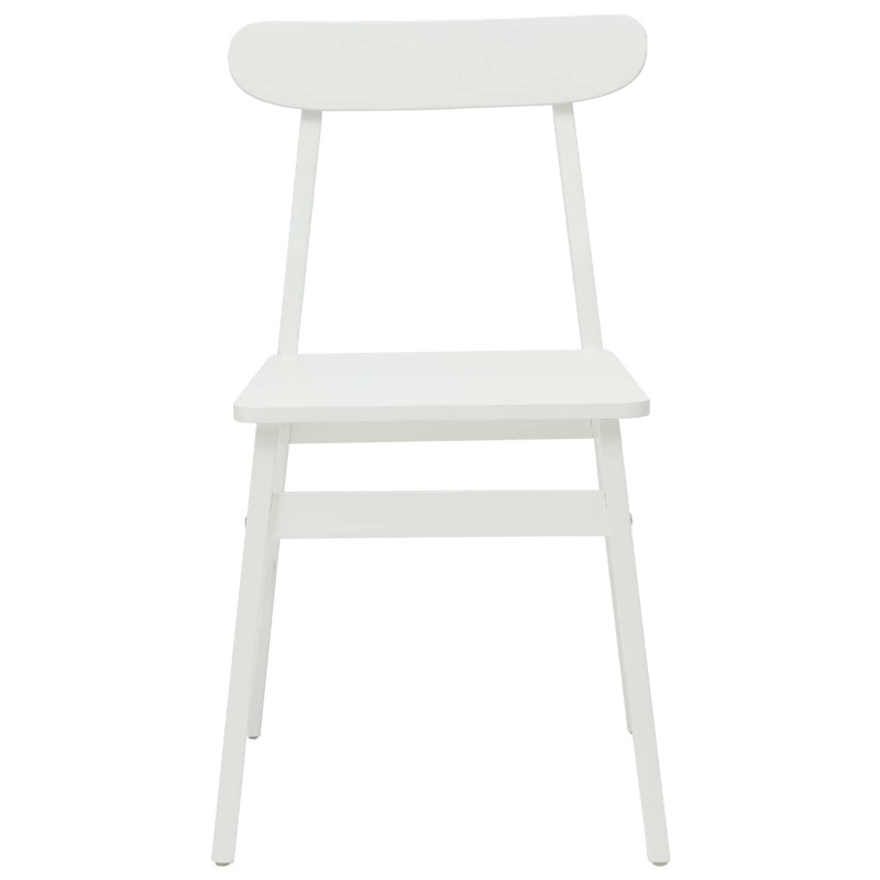 Krzesło jadalniane 2 pcs Biały 43 x 44,5 x 77 cm Drewno Gumowe