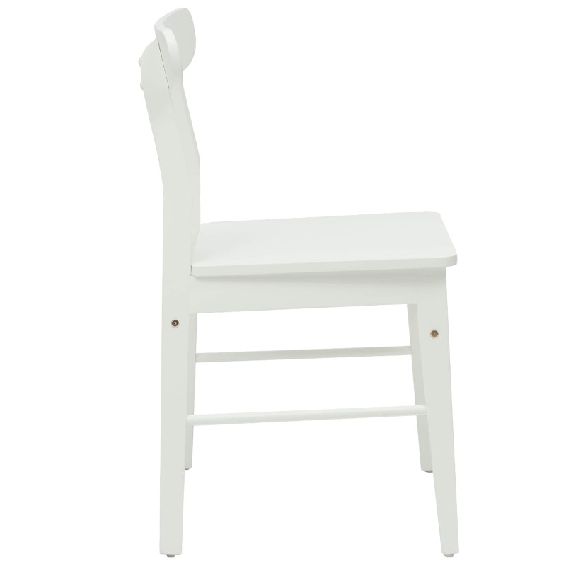 Krzesło jadalniane 2 pcs Biały 43 x 44,5 x 77 cm Drewno Gumowe
