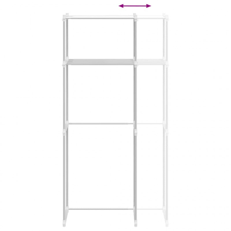 Półka na pralkę Biały 70 x 27 x 136 cm Aluminium