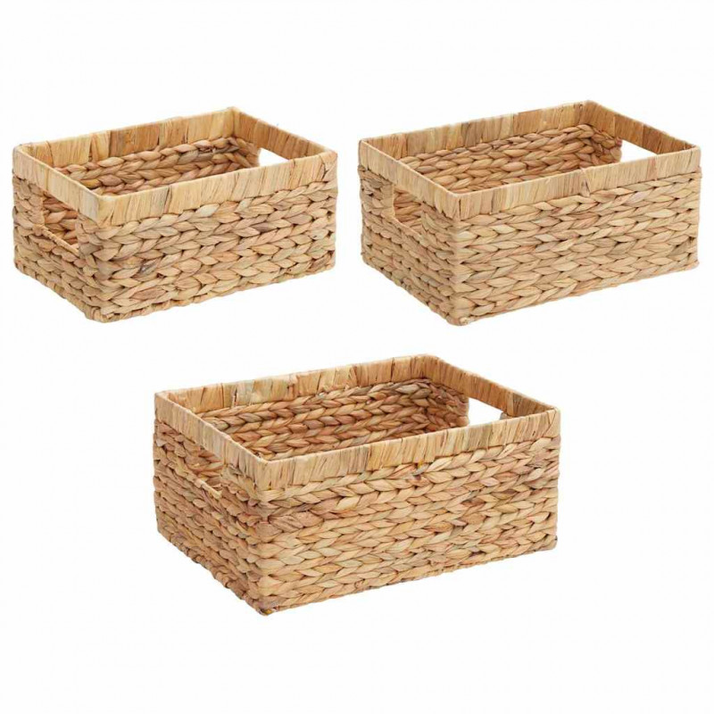Kosze do przechowywania 3 pcs Naturalny Hiacynt wodny