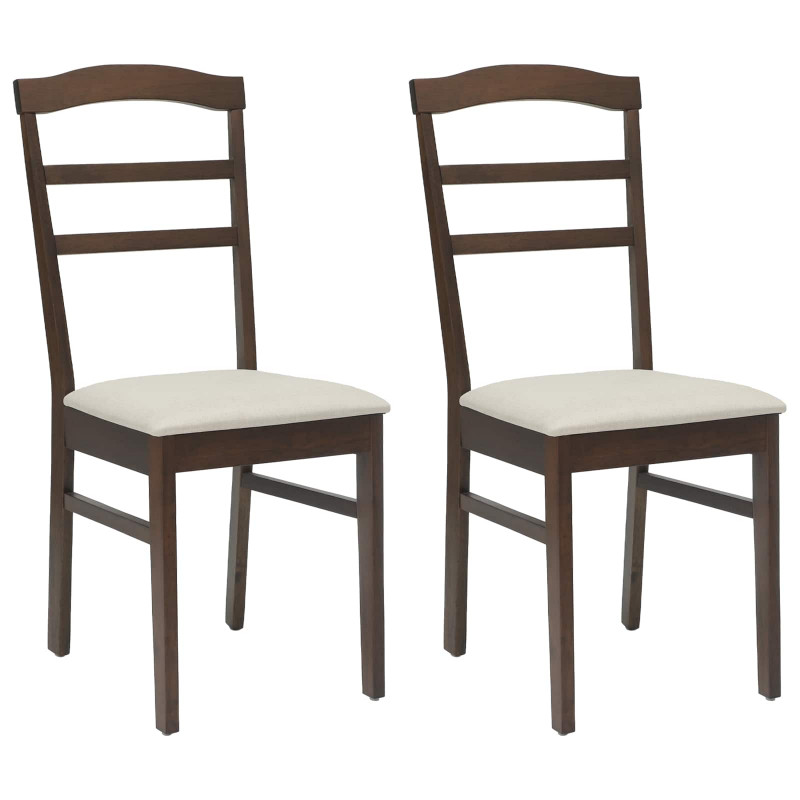 Krzesło jadalniane 2 pcs Jasnobrązowy i jasny Drewno Gumowe
