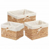 Kosze do przechowywania 3 pcs Naturalny Hiacynt wodny