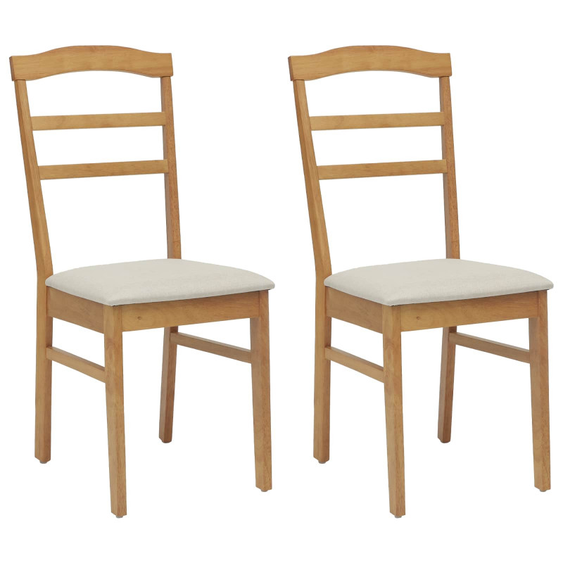 Krzesło jadalniane 2 pcs Naturalny i jasny Drewno Gumowe