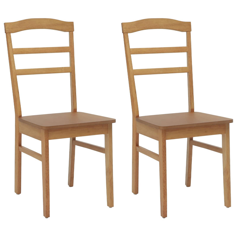 Krzesło jadalniane 2 pcs Naturalny Drewno Gumowe