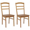 Krzesło jadalniane 2 pcs Naturalny Drewno Gumowe