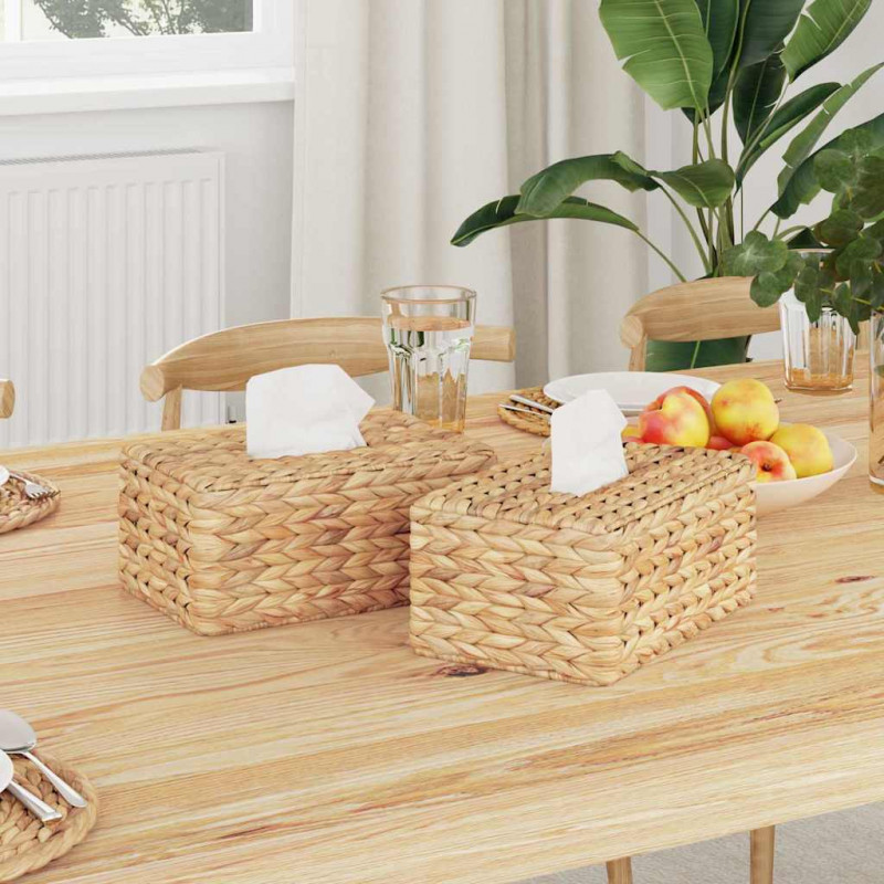 Pokrywki na Pudełka na Chusteczki 2 pcs Hiacynt wodny Naturalny