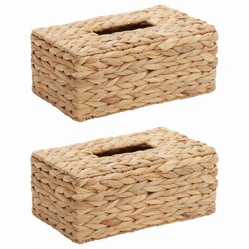 Pokrywki na Pudełka na Chusteczki 2 pcs Hiacynt wodny Naturalny