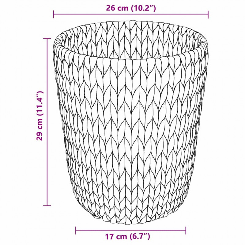 Kosze na papierowe odpady 2 pcs Naturalny 26 x 26 x 29 cm